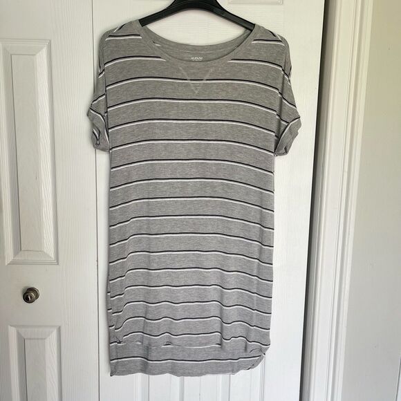 ALFANI Women's Ultra Soft Striped Nightgown Medium Heather Gray Pajama PJs - Picture 3 of 16
